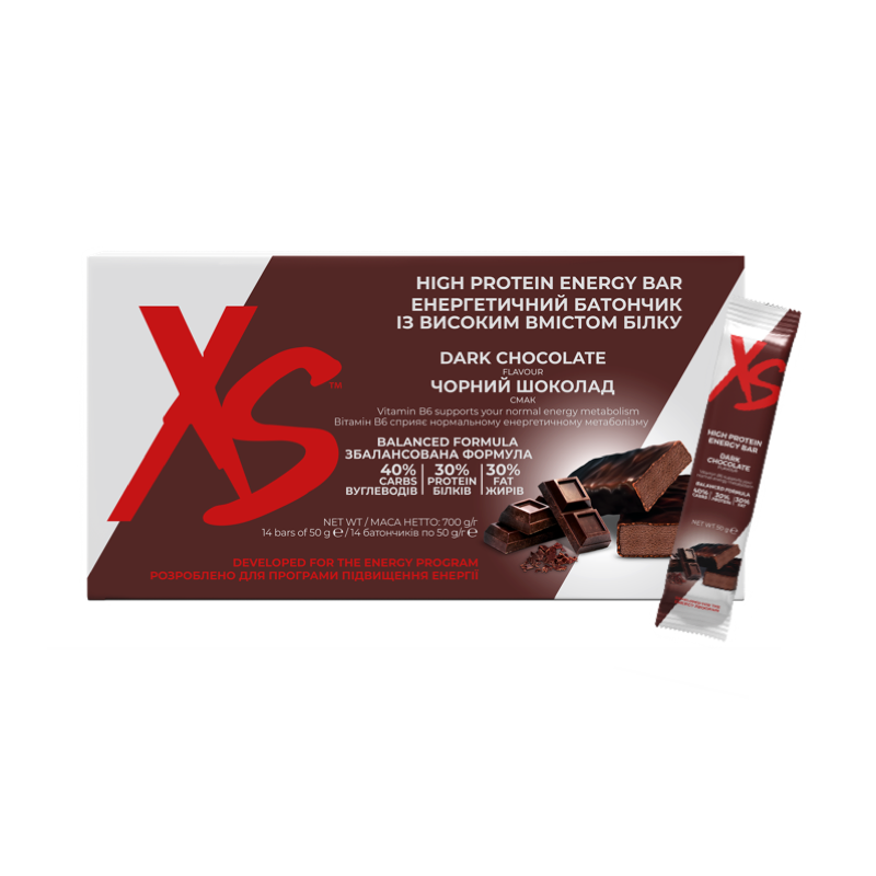 XS™ High Protein Energy Bar – cu aromă de ciocolată neagră