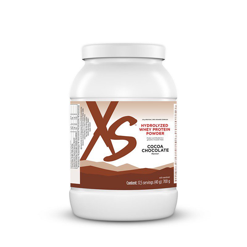XS™ Hydrolyzed Whey Protein Powder – Gust de ciocolată și cacao